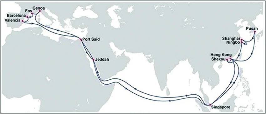 Mediterranean to Asia